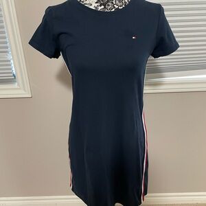 Tommy Hilfiger Black Tee with Red and White Accents